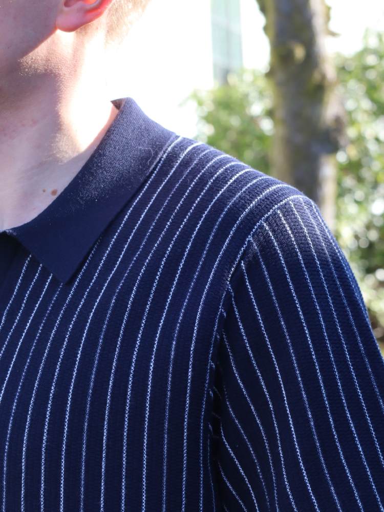 Shortsleeve Polo Cardigan Sweater