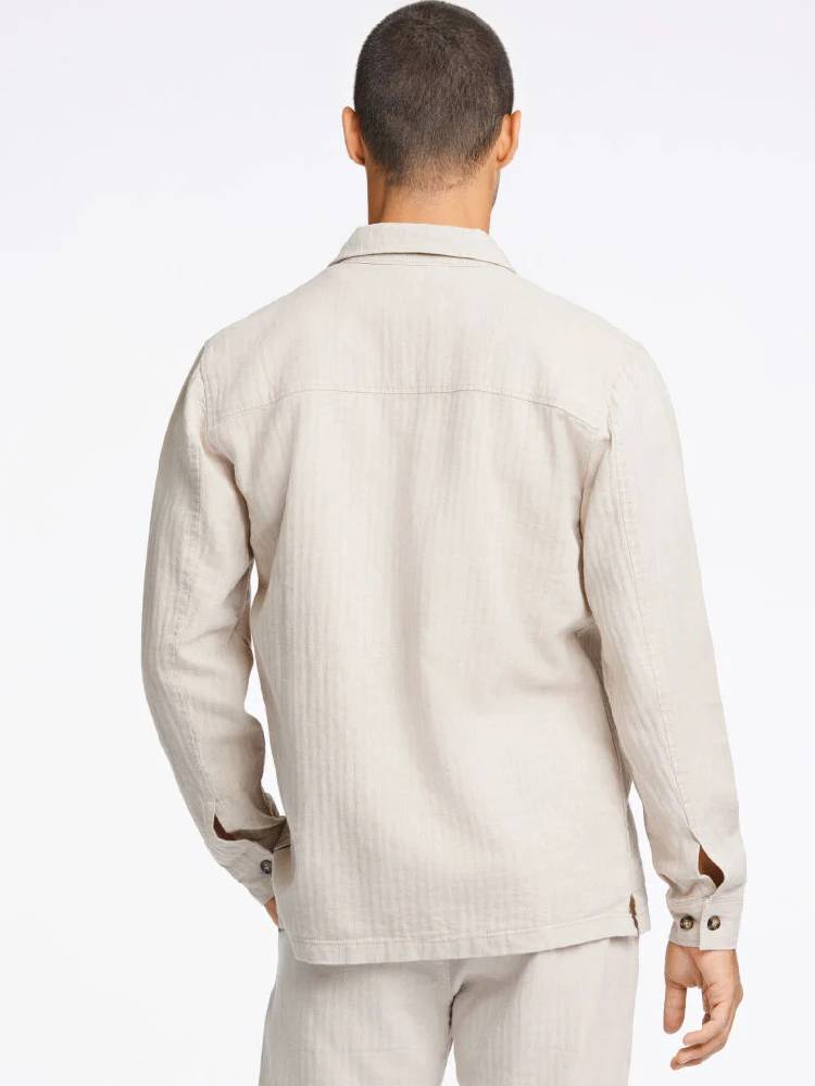 Linen blend overshirt L/S