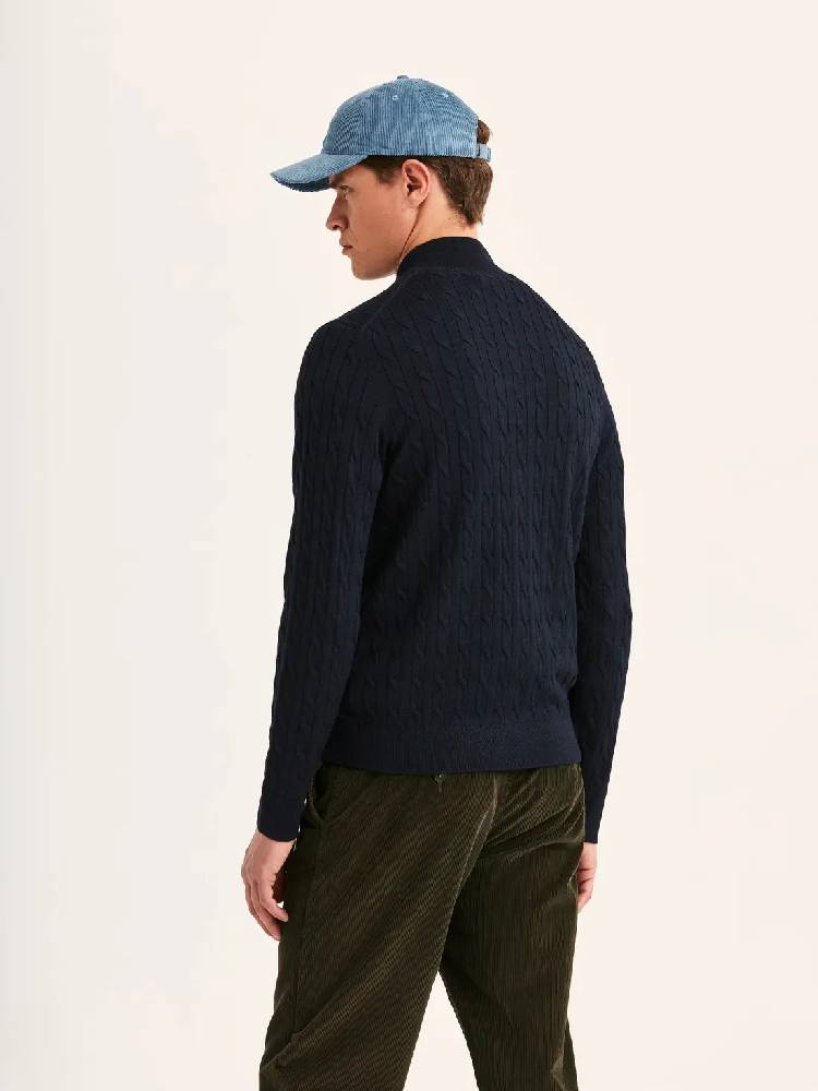 Merino Cable Zip Cardigan
