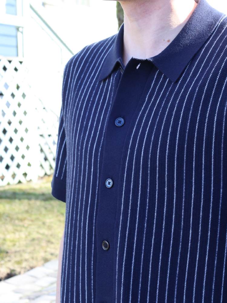 Shortsleeve Polo Cardigan Sweater