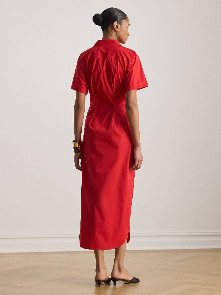 WOVEN-SHIRT DRESS-DRESSES