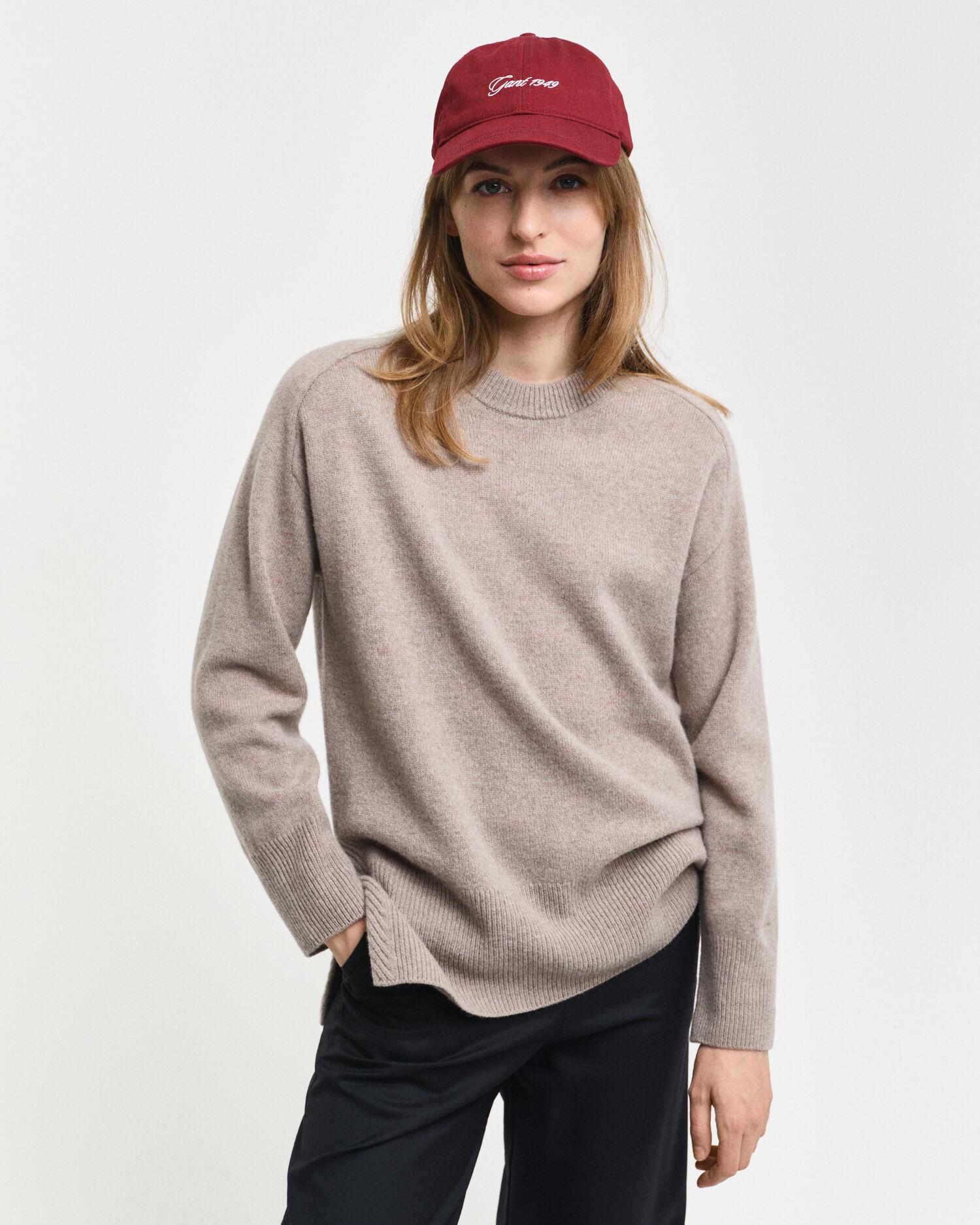 HERRINGBONE DETAIL C-NECK