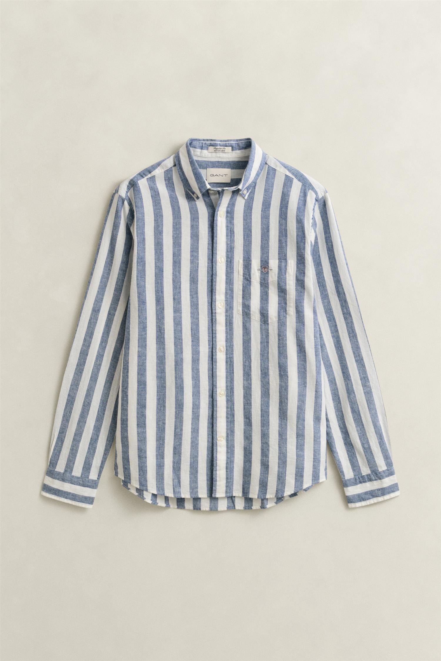 Reg Cotton Linen Stripe Shirt