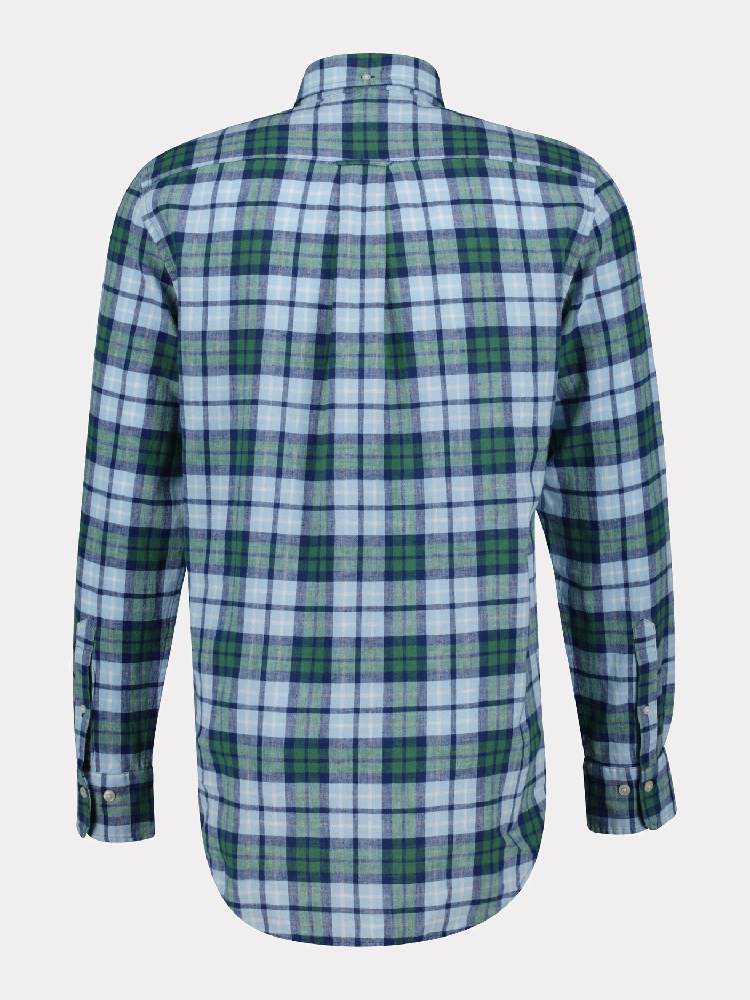 REG COTTON LINEN CHECK SHIRT