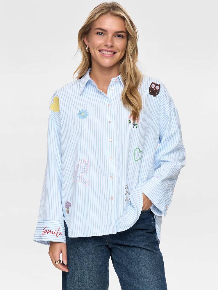 NUASHLEY EMBROIDERY LS SHIRT