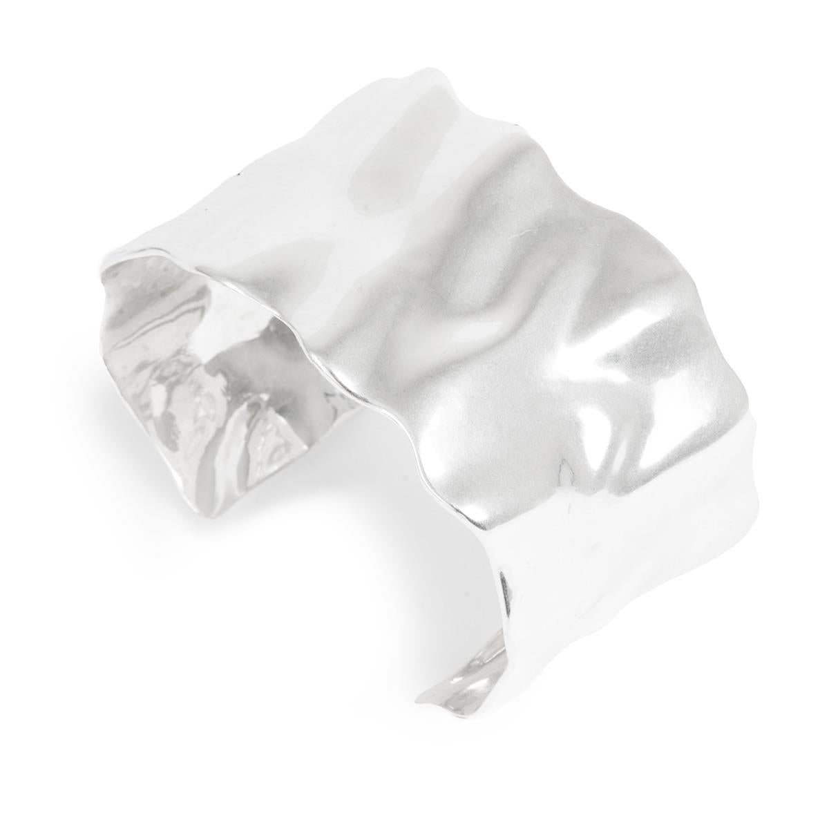 Bracelet, adj. "Sculptured" Cuff, SP