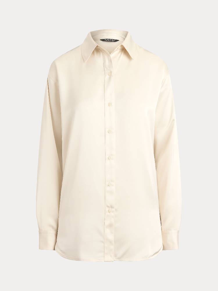 RELAXED FIT SATIN CHARMEUSE SHIRT