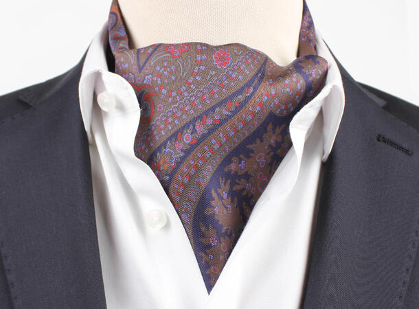 Manzini 100% silk printed silk Ascot
