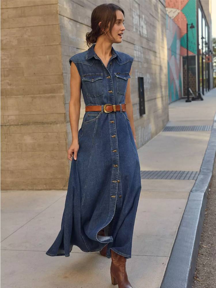 MAXI WESTERN DRESS DARK MAGIC