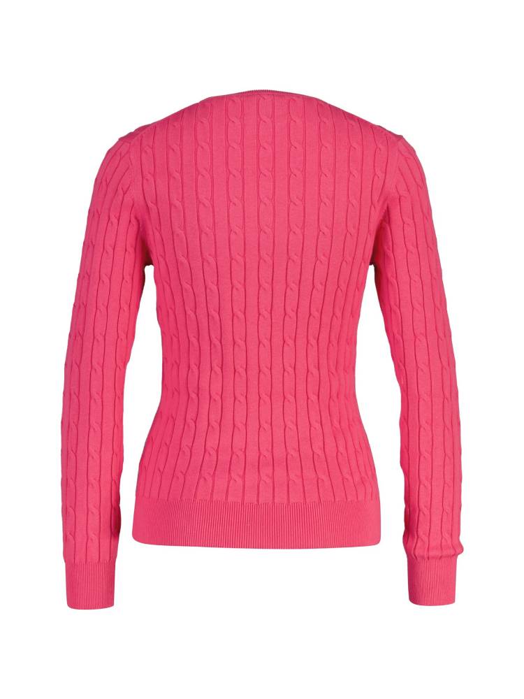 Stretch Cotton Cable C-Neck