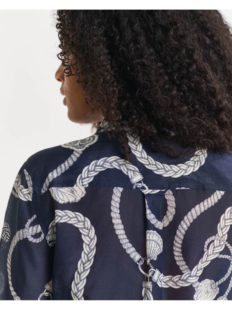 REG SAILING PRINT COT SILK SHIRT