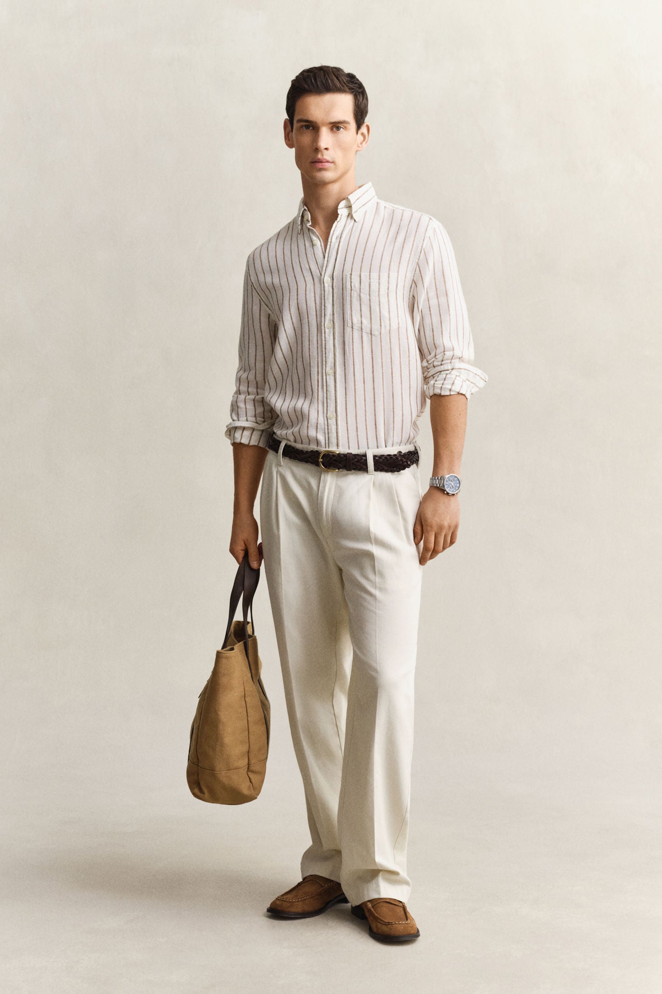 Reg Linen Viscose Stripe Shirt