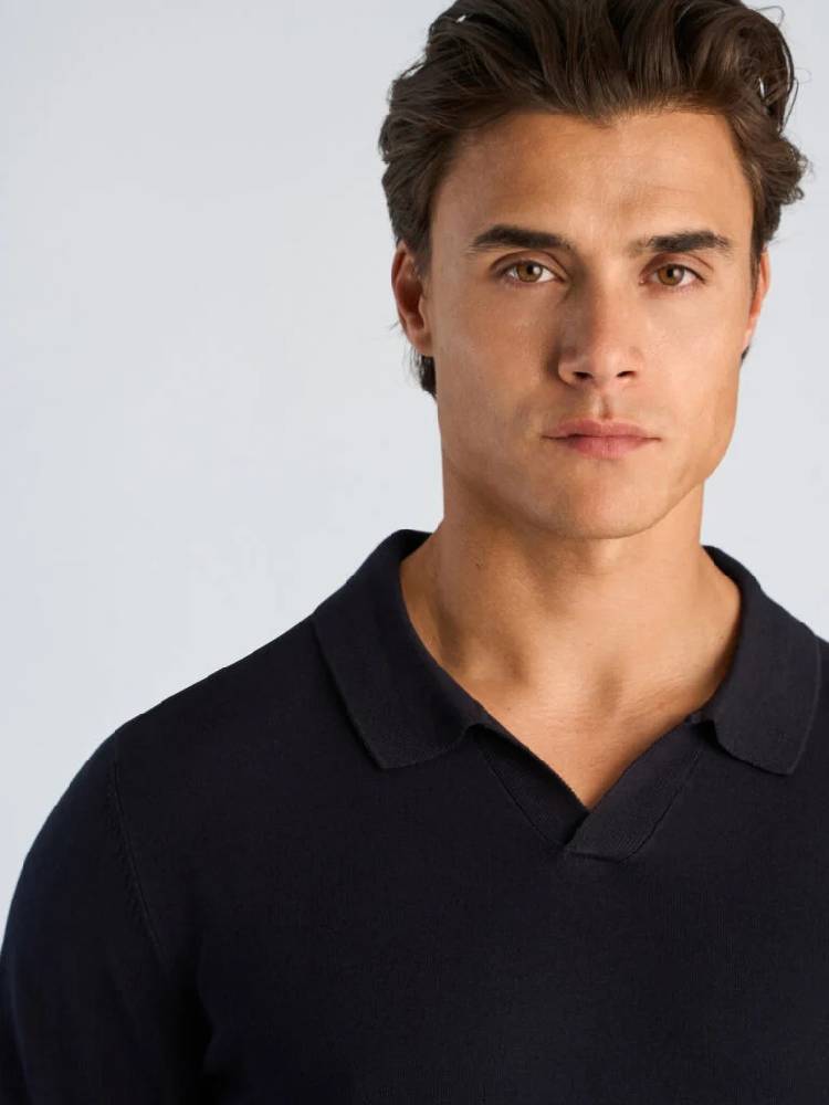 Soft Viscose Blend V-Neck Polo