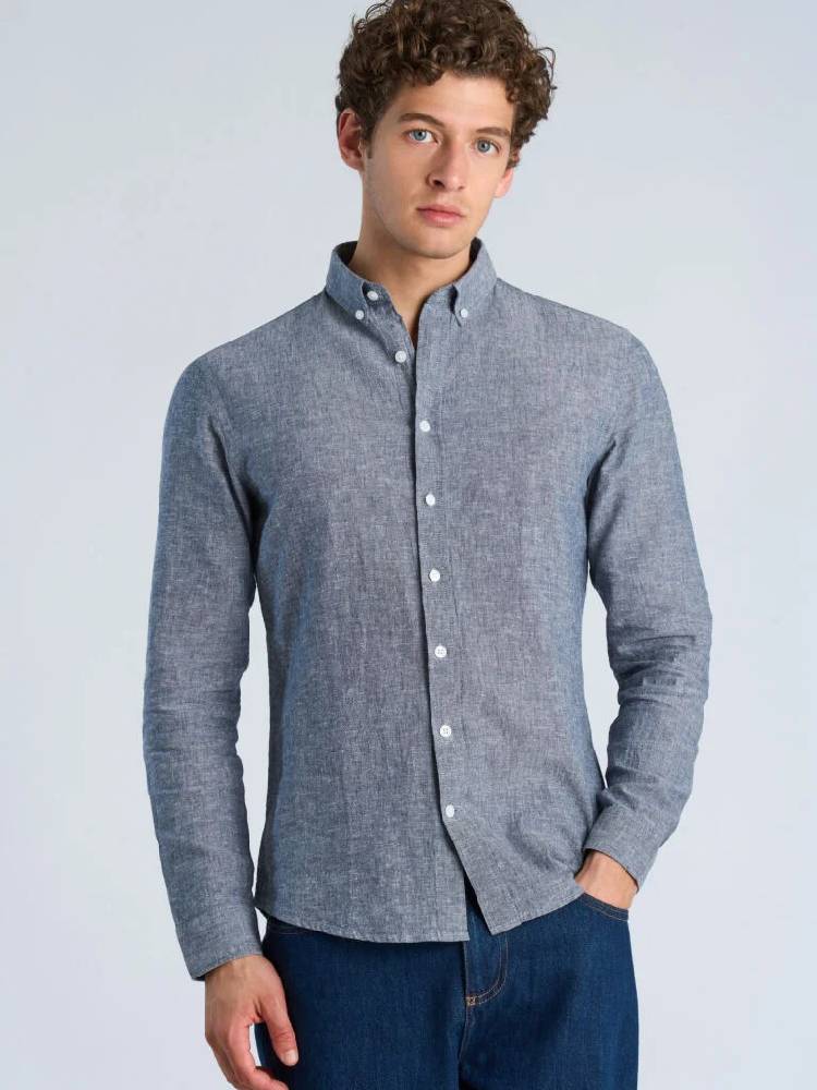 Linen/cotton shirt L/S