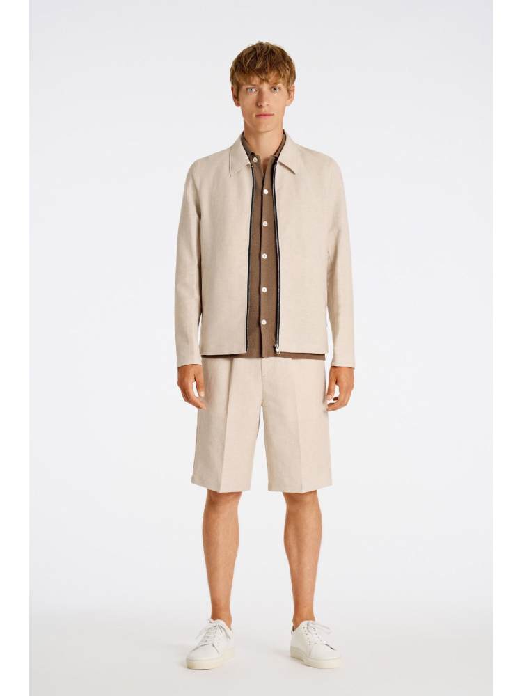 Linen blend blouson