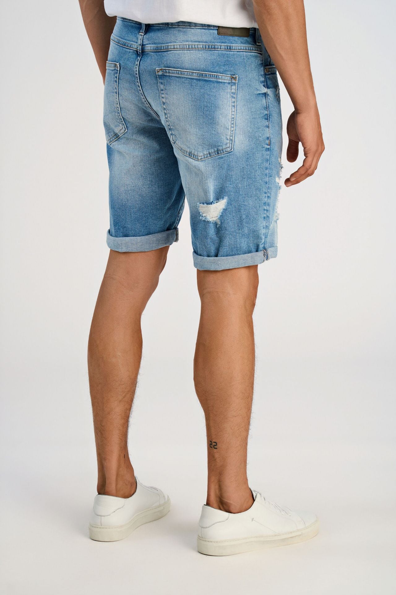 Stretch denim shorts