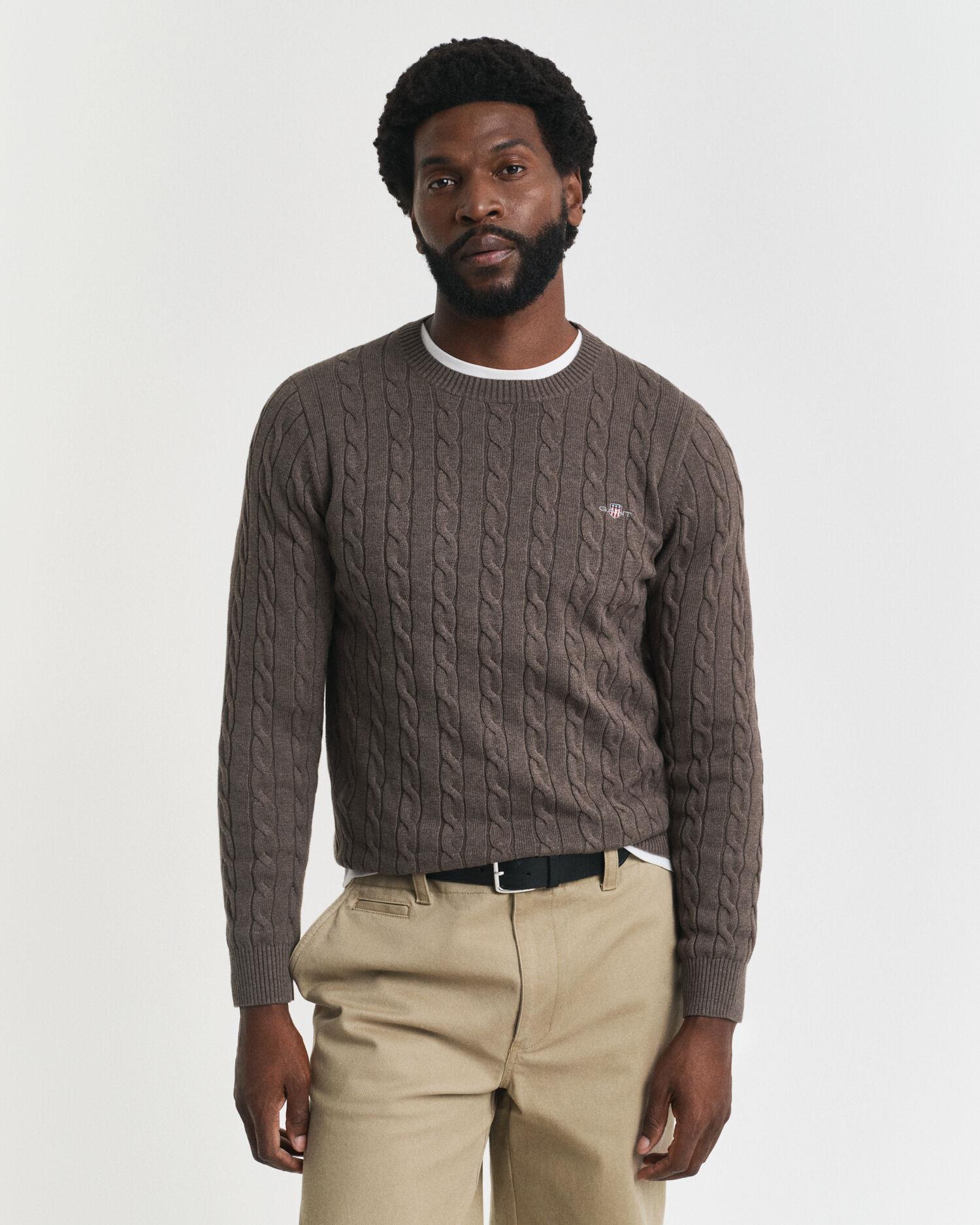 COTTON CABLE C-NECK