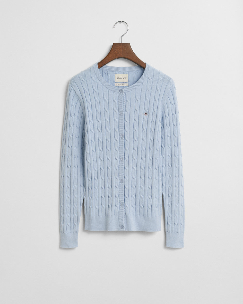 STRETCH COTTON CABLE CARDIGAN