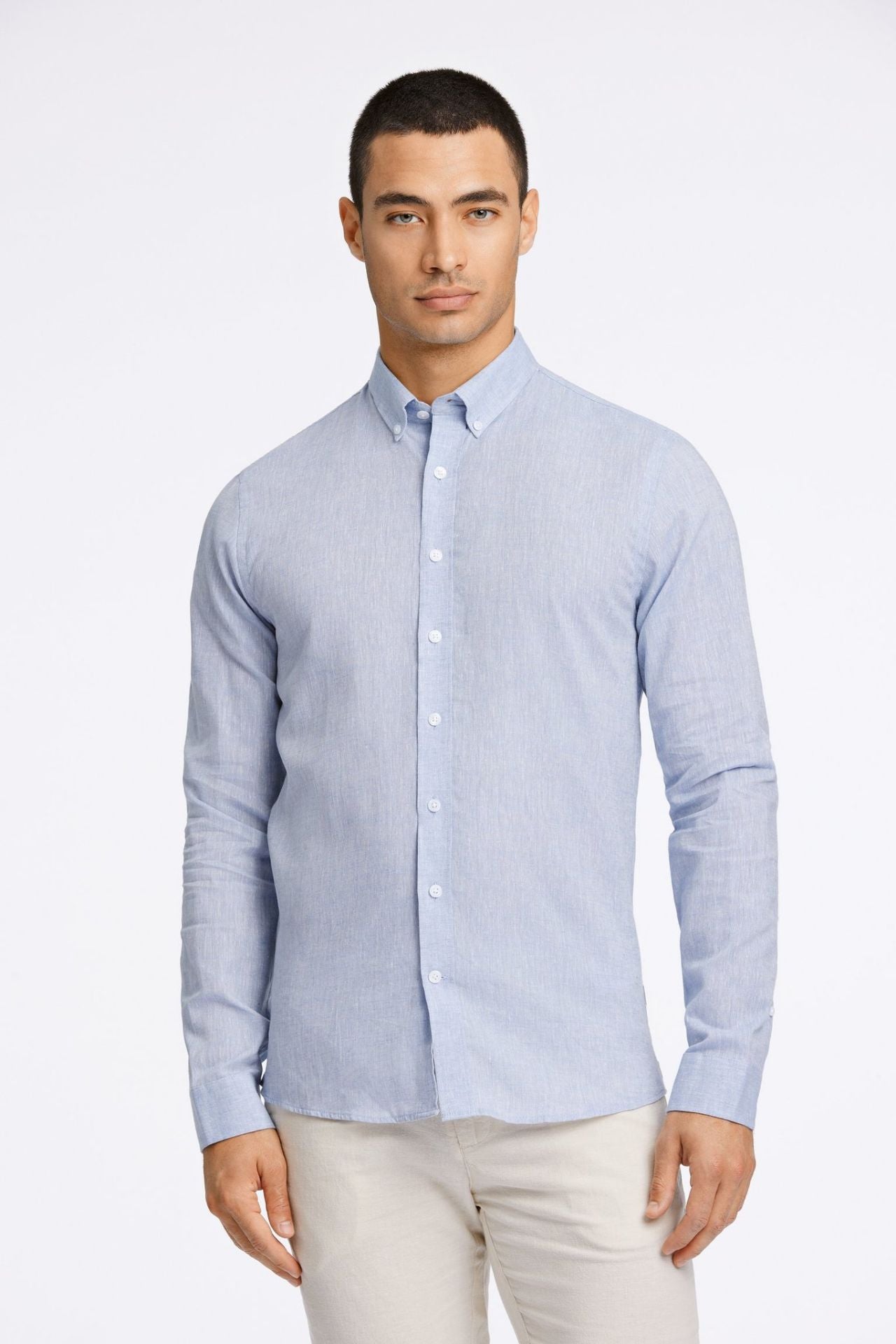 Linen/cotton shirt L/S