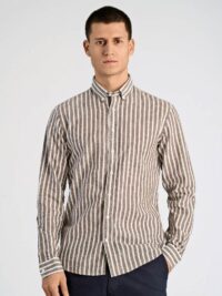 Striped cotton/linen shirt L/S