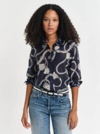 REG SAILING PRINT COT SILK SHIRT