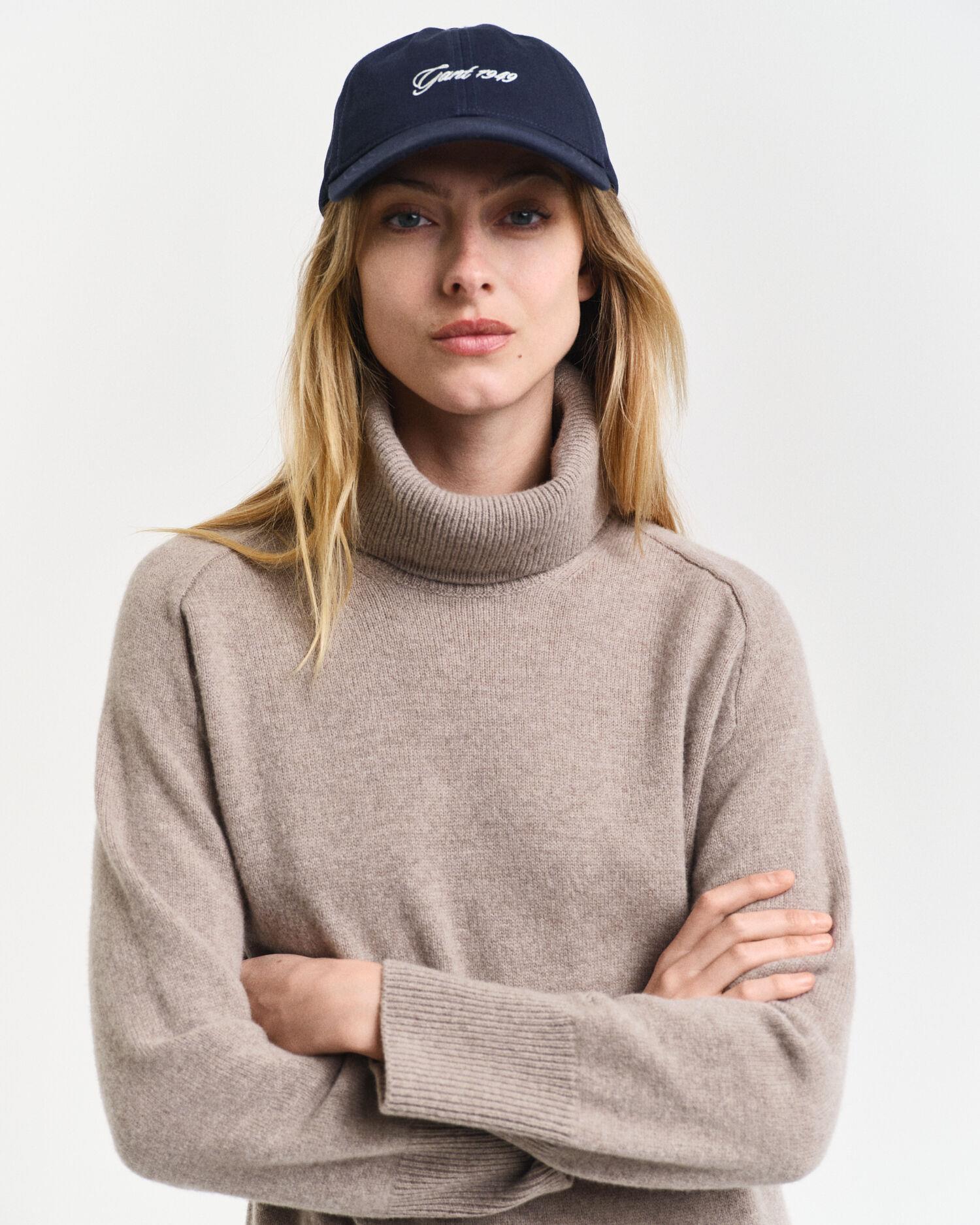HERRINGBONE DETAIL ROLLNECK DRESS