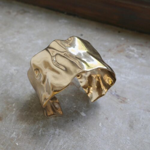 Bracelet, adj. "Sculptured" Cuff, GP