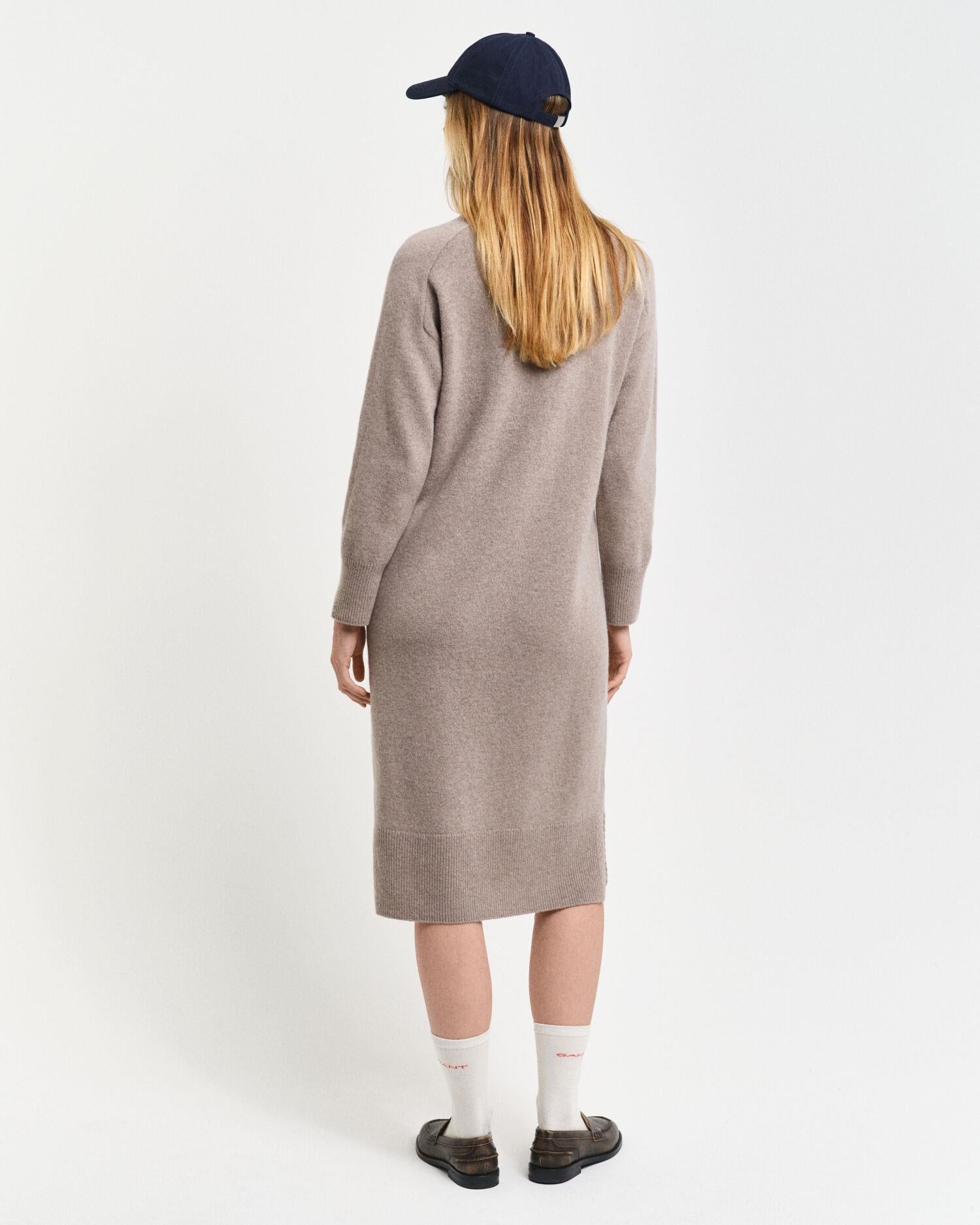 HERRINGBONE DETAIL ROLLNECK DRESS