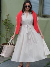 Stretch cotton dress
