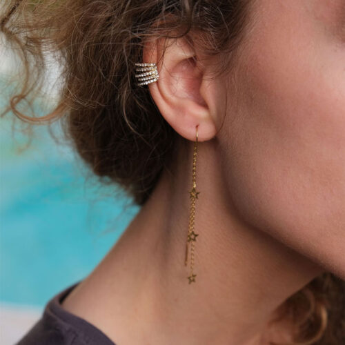 Earr, set of 3 w/star steel GP