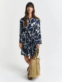 REL SAILING PRINT SHIRT DRESS