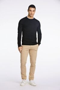 Melange round neck knit