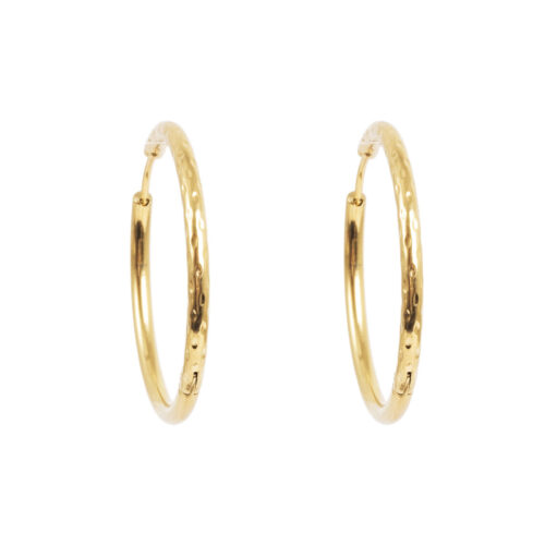 Earr, hoop MM structured, steel GP