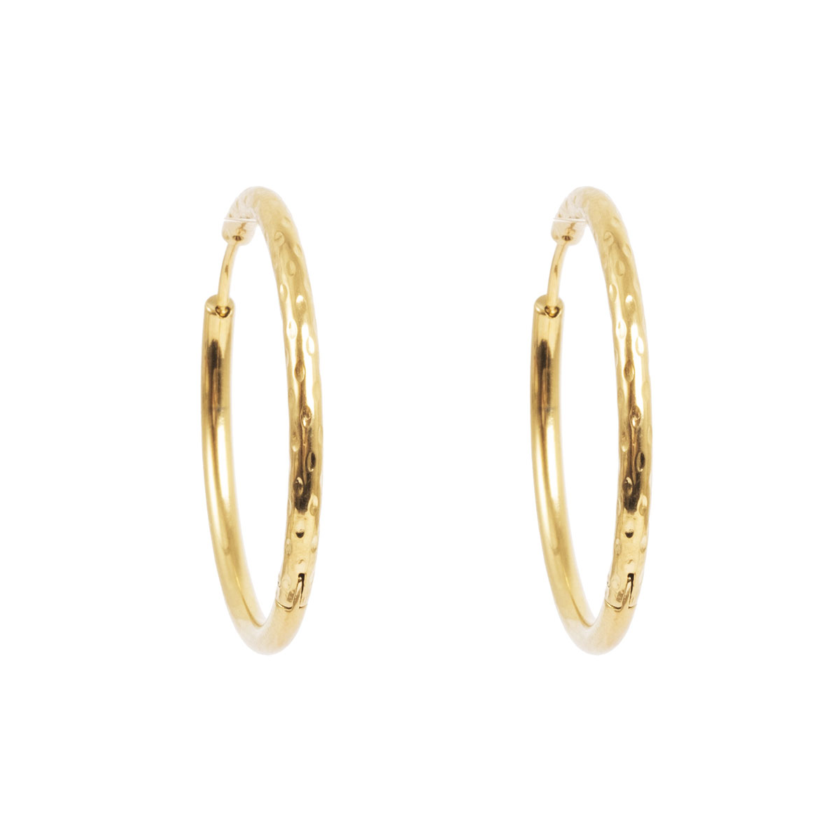 Earr, hoop MM structured, steel GP