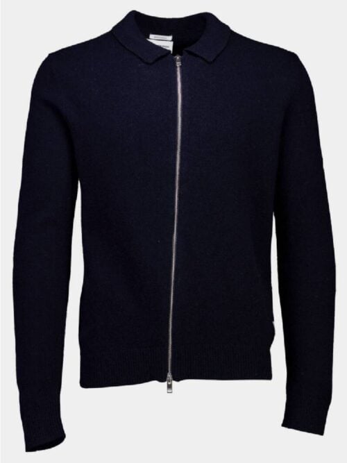 Lambswool L/S cardigan w zip