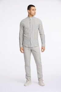 Striped cotton/linen shirt L/S
