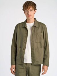 Linen blend overshirt