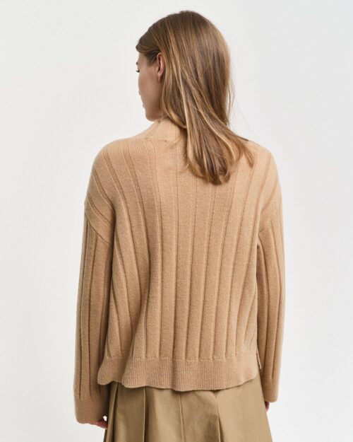 WIDE RIBBED WOOL STAND COLLAR