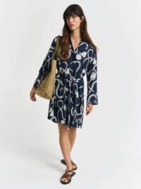 REL SAILING PRINT SHIRT DRESS