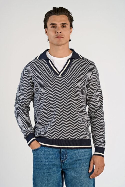V-neck L/S polo