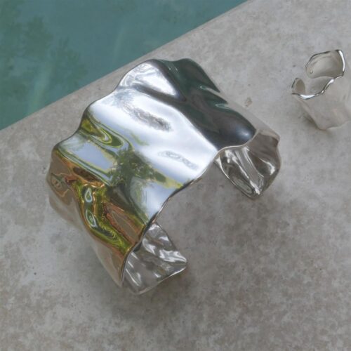 Bracelet, adj. "Sculptured" Cuff, SP