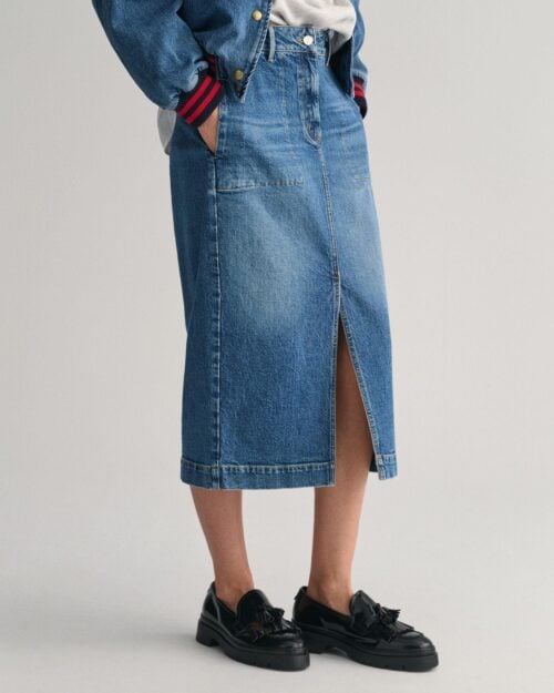 DENIM SLIT SKIRT