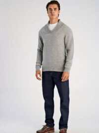 Lambswool shawl collar knit