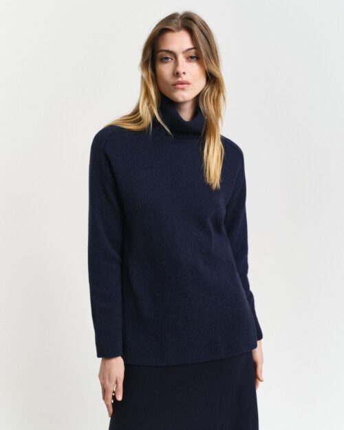 HERRINGBONE DETAIL ROLLNECK