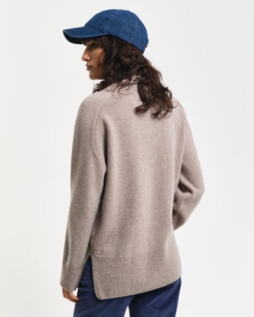 HERRINGBONE DETAIL ROLLNECK