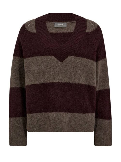 MMTaci Stripe LS V-Neck Knit