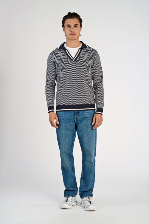 V-neck L/S polo