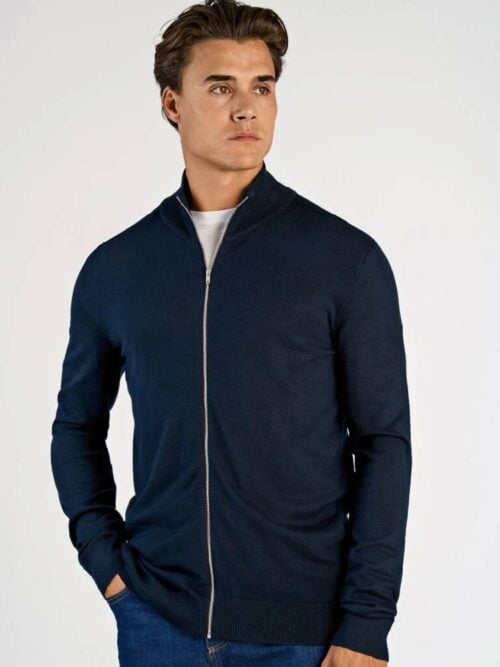 Ecovero L/S zip cardigan