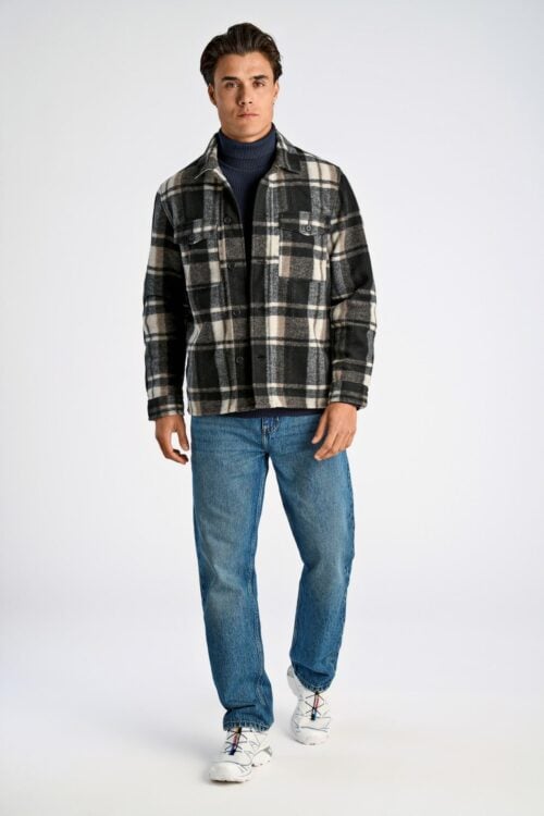 Brushed check overshirt