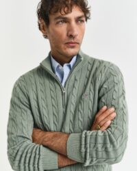 COTTON CABLE HALF ZIP